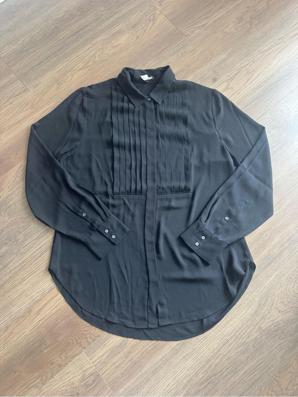 Women’s J crew sheer black button fron shirt sz 12